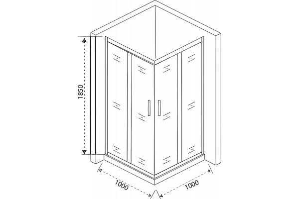 Душевой уголок Good Door Neo CR- 100-C-CH 100x100 см квадратный, двери раздвижные