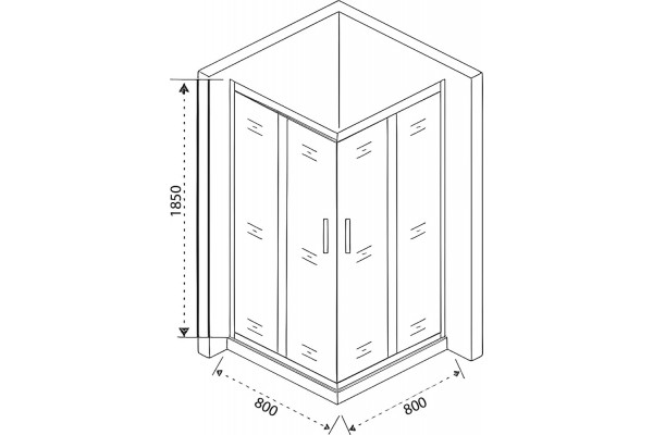 Душевой уголок Good Door Neo CR- 80-C-CH 80x80 см квадратный, двери раздвижные