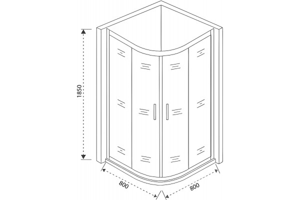Душевой уголок Good Door Neo R-80-С-CH 80x80 см четверть круга, двери раздвижные