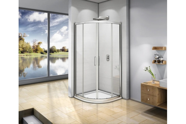 Душевой уголок Good Door Neo R-80-С-CH 80x80 см четверть круга, двери раздвижные