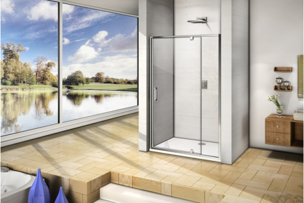 Душевая дверь в нишу Good Door Orion WTW-PD-120-C-CH распашная, стекло прозрачное