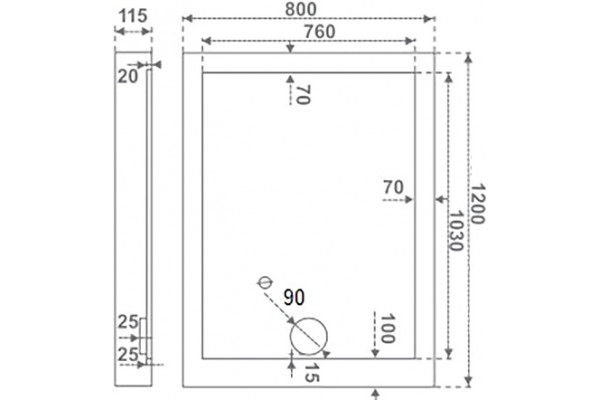 Поддон для душа Good Door Олимпик 120x80 прямоугольный, низкий