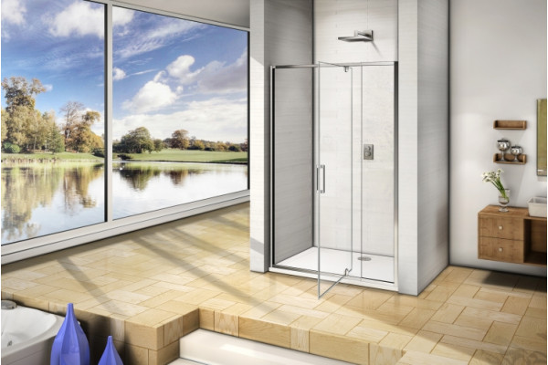 Душевая дверь в нишу Good Door Orion WTW-PD-130-C-CH распашная, стекло прозрачное