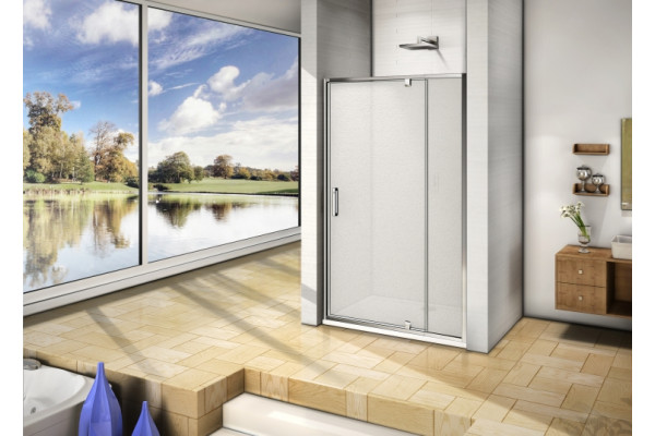 Душевая дверь в нишу Good Door Orion WTW-PD-110-G-CH распашная, стекло рифленое
