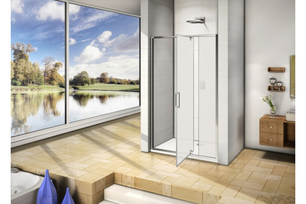 Душевая дверь в нишу Good Door Orion WTW-PD-110-G-CH распашная, стекло рифленое