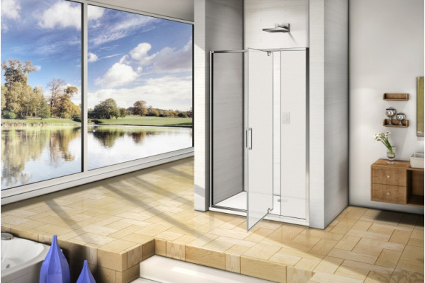 Душевая дверь в нишу Good Door Orion WTW-PD-130-G-CH распашная, стекло рифленое