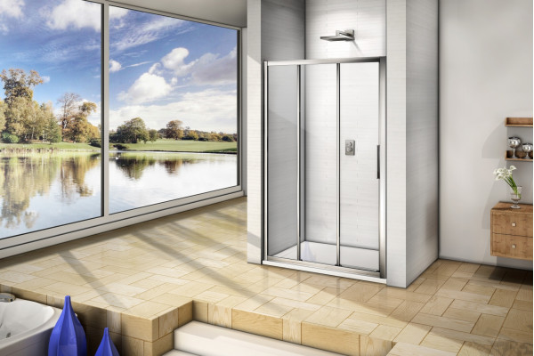 Душевая дверь в нишу Good Door Orion WTW-110-C-CH раздвижная, стекло прозрачное