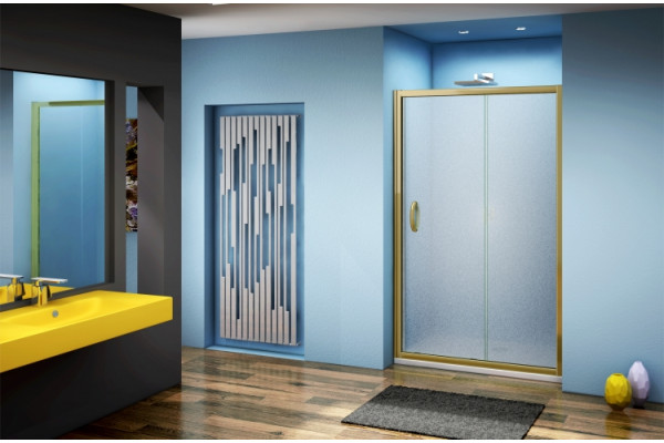 Душевая дверь в нишу Good Door Jazze WTW-130-G-BR раздвижная, стекло рифленое
