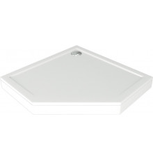 Поддон для душа Good Door Пента 100x100 с ножками и экраном, пятиугольный, низкий