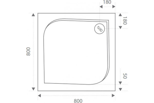 Поддон для душа Good Door Квадро 80x80 с ножками и экраном, квадратный, низкий