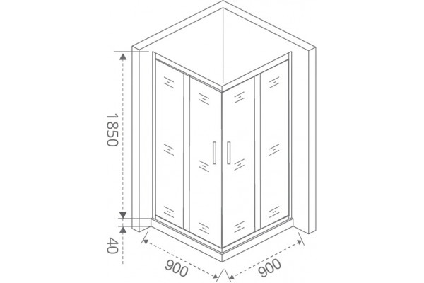 Душевой уголок Good Door Latte CR-90-G-WE 90x90 квадратный, двери раздвижные