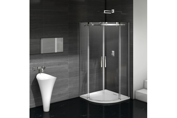 Душевой уголок Good Door Galaxy R-TD-90-C-CH четверть круга, двери раздвижные