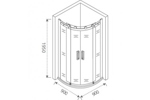 Душевой уголок Good Door Galaxy R-TD-90-C-CH четверть круга, двери раздвижные