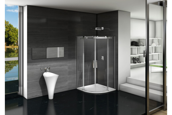 Душевой уголок Good Door Galaxy R-TD-100-C-CH четверть круга, двери раздвижные