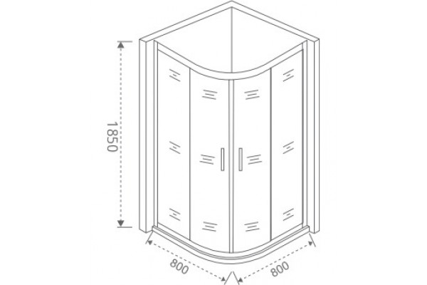 Душевой уголок Good Door Infinity R-80-C-CH четверть круга, двери распашные