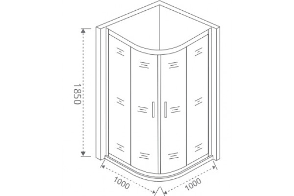Душевой уголок Good Door Infinity R-100-C-CH четверть круга, двери распашные