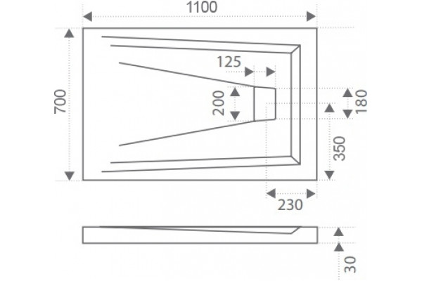 Поддон для душа Good Door Атриум 110x70 прямоугольный, низкий