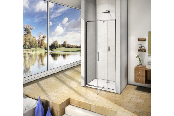 Душевая дверь в нишу Good Door Orion WTW-PD-90-C-CH распашная, стекло прозрачное