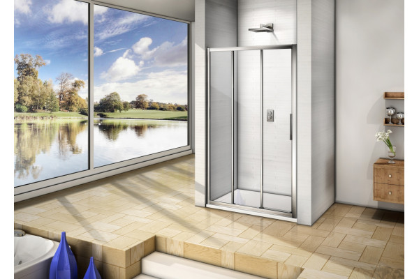 Душевая дверь в нишу Good Door Orion WTW-100-C-CH раздвижная, стекло прозрачное