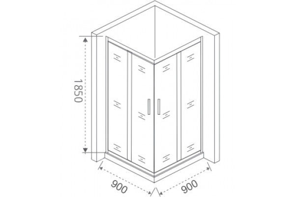 Душевой уголок Good Door Infinity CR-90-C-CH 90x90 квадратный, двери раздвижные