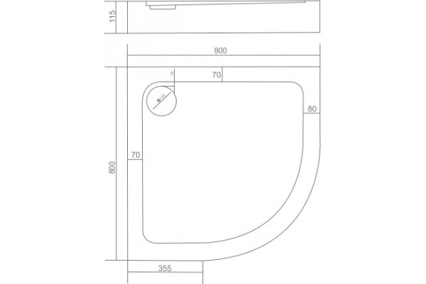 Поддон для душа Good Door Раунд R 80x80 четверть круга, низкий