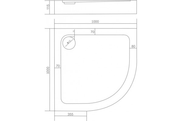 Поддон для душа Good Door Раунд R 100x100 четверть круга, низкий