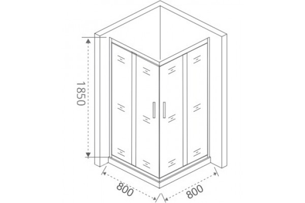 Душевой уголок Good Door Infinity CR-80-C-CH 80x80 квадратный, двери раздвижные