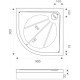 Поддон для душа Good Door Эклипс 90x90 с ножками и поддоном, четверть круга, средний