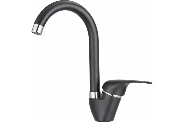 Смеситель Granula GR-1024 шварц, для кухонной мойки, однорычажный, черный
