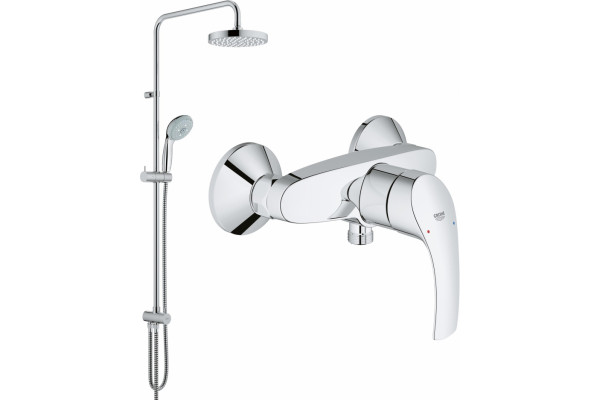 Душевой комплект Grohe Eurosmart New 124410 хром, шланг металлический 50 см