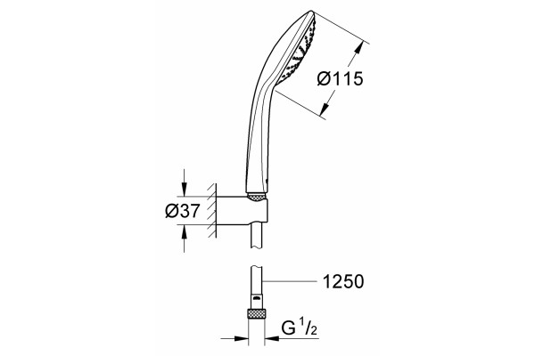 Душевой гарнитур Grohe Euphoria 110 Mono  хром, шланг 125 см