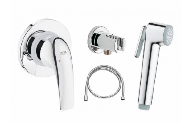 Гигиенический душ Grohe BauCurve комплект хром, шланг металлический 125 см