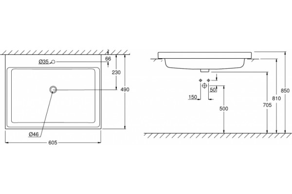 Раковина Grohe Cube Ceramic 3947900H цвет белый, на столешницу, прямоугольная