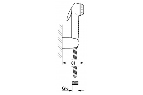 Гигиенический душ Grohe Trigger Spray  шланг металлический 125 см, 1 режим