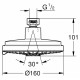 Верхний душ Grohe Rainshower Cosmopolitan 160  хром, 4 режима