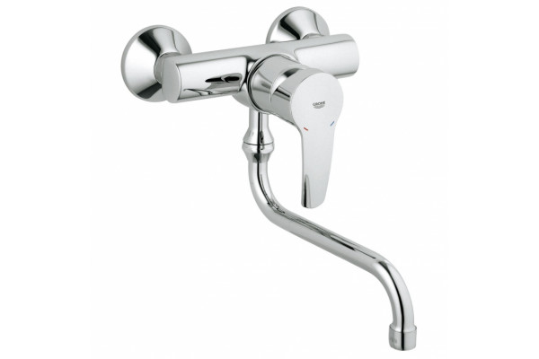 Смеситель для кухонной мойки Grohe Eurostyle, настенный, однорычажный, хром