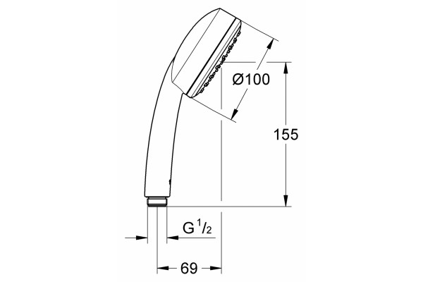 Душевая лейка Grohe Tempesta New Cosmopolitan 100  хром,  в современном стиле