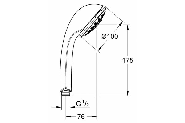 Душевая лейка Grohe Relexa Five  хром, 5 режимов