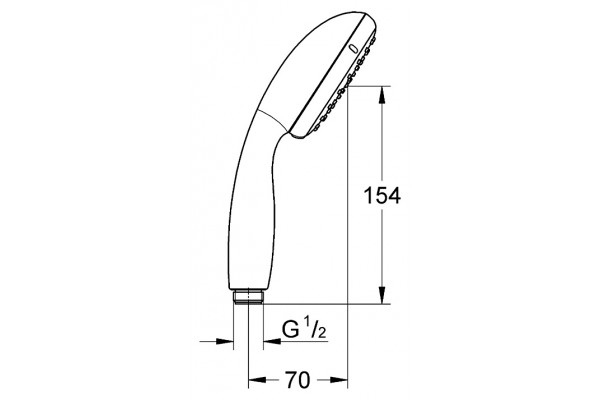 Душевая лейка Grohe Tempesta New 100  хром,  в современном стиле