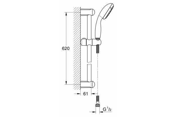 Душевой комплект Grohe Grohtherm 800  хром, шланг 175 см, 2 режима