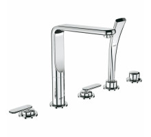Смеситель для ванны Grohe Veris с душевым гарнитуром на борт ванны, двухвентильный, хром