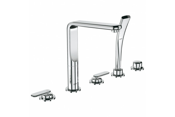 Смеситель для ванны Grohe Veris с душевым гарнитуром на борт ванны, двухвентильный, хром