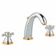 Смеситель для раковины Grohe Sinfonia с донным клапаном и высоким изливом, двухвентильный, хром/золото