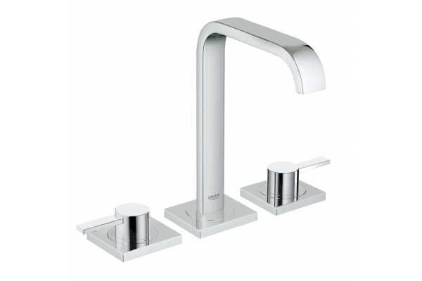 Смеситель для раковины Grohe Allure с донным клапаном и длинными рукоятками на 3 отверстия, двухвентильный, хром
