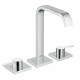 Смеситель для раковины Grohe Allure с донным клапаном и длинными рукоятками на 3 отверстия, двухвентильный, хром