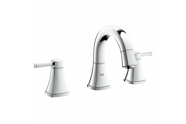 Смеситель для раковины Grohe Grandera с донным клапаном и низким изливом, двухвентильный, хром