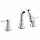 Смеситель для раковины Grohe Grandera с донным клапаном и низким изливом, двухвентильный, хром