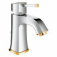 Смеситель для раковины Grohe Grandera с донным клапаном, однорычажный, хром/золото