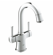 Смеситель для раковины Grohe Grandera с донным клапаном и поворотным изливом, двухвентильный, хром
