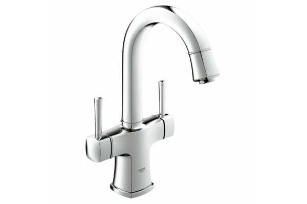 Смеситель для раковины Grohe Grandera с донным клапаном и поворотным изливом, двухвентильный, хром